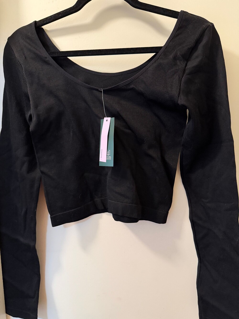 Wild Fable Medium Black Ribbed Long Sleeve Top